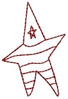 Patriotic Redwork Star Machine Embroidery Design