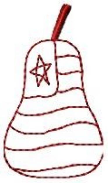 Picture of Patriotic Redwork Pear Machine Embroidery Design
