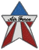 Air Force Star Machine Embroidery Design