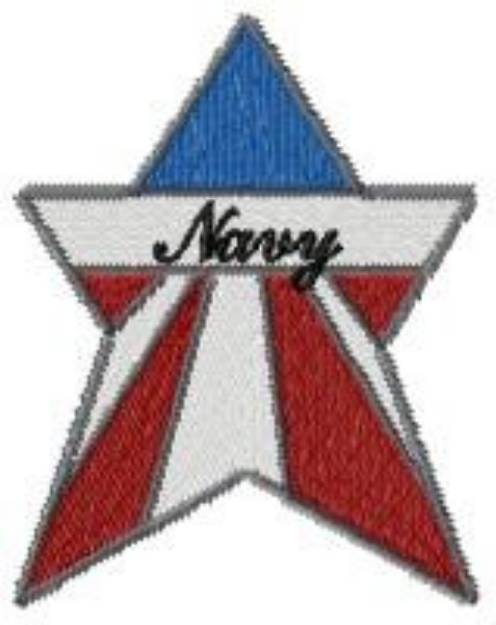 Picture of Navy Star Machine Embroidery Design