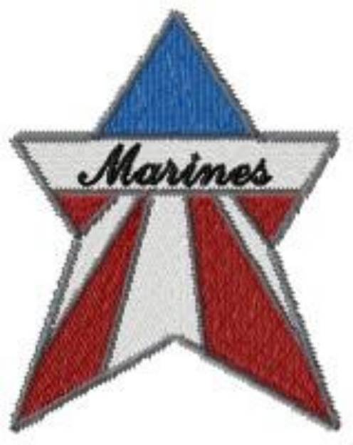 Picture of Marines Star Machine Embroidery Design