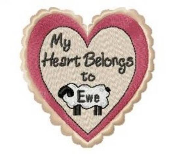 Picture of Heart Belongs To Ewe Machine Embroidery Design