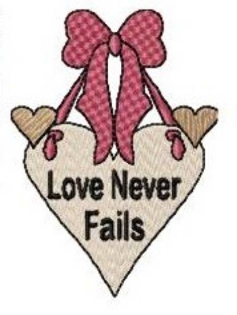 Picture of Love Never Fails Machine Embroidery Design