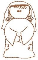 Nativity Mary Outline Machine Embroidery Design