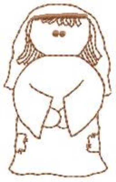 Picture of Nativity Mary Outline Machine Embroidery Design