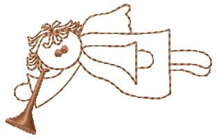 Nativity Angel Outline Machine Embroidery Design