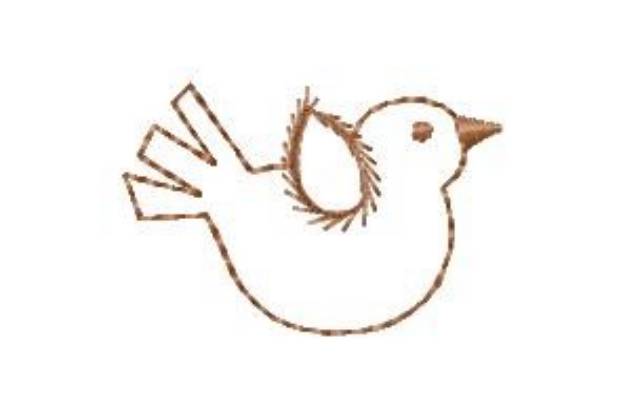 Picture of Nativity Bird Outline Machine Embroidery Design