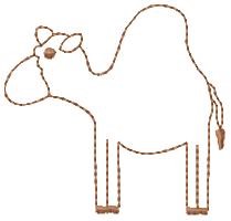 Nativity Camel Outline Machine Embroidery Design