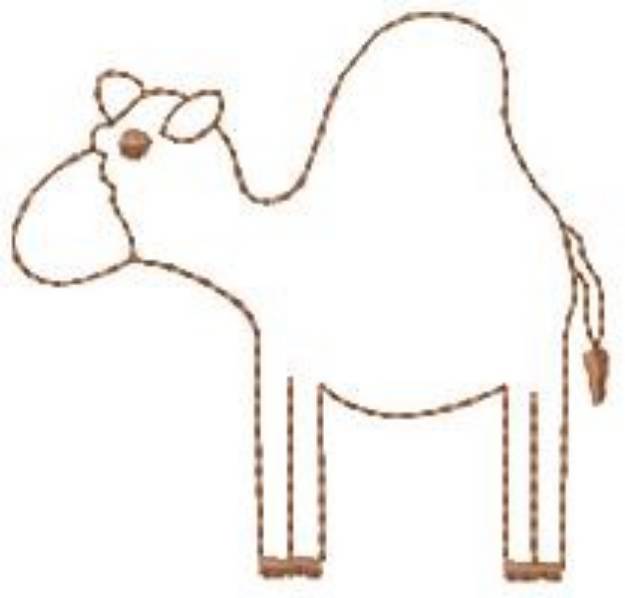Picture of Nativity Camel Outline Machine Embroidery Design