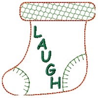 Christmas Stocking Laugh Machine Embroidery Design