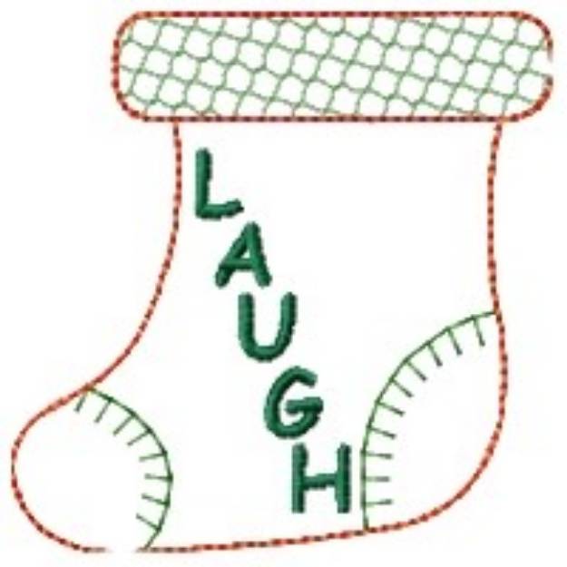 Picture of Christmas Stocking Laugh Machine Embroidery Design