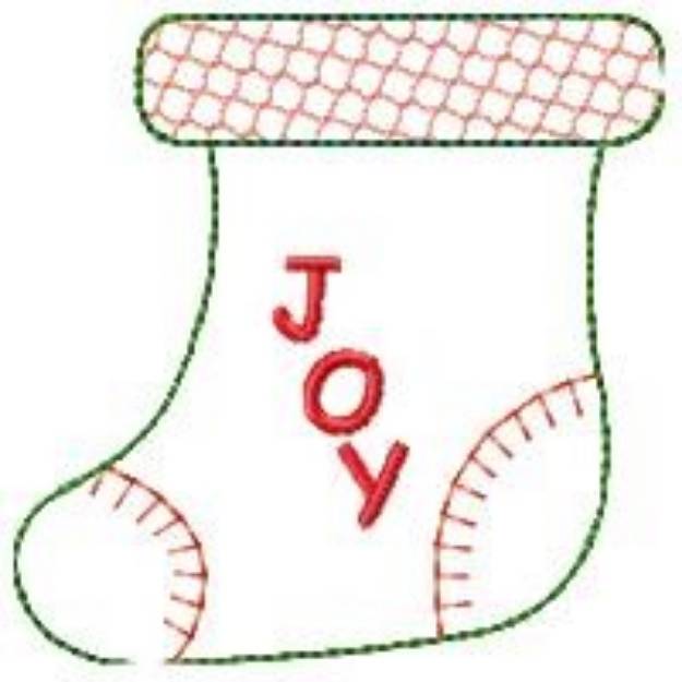 Picture of Christmas Stocking Joy Machine Embroidery Design