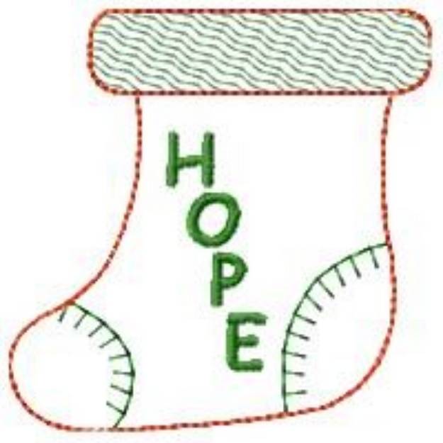 Picture of Christmas Stocking Hope Machine Embroidery Design