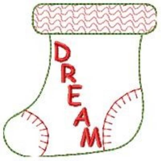 Picture of Christmas Stocking Dream Machine Embroidery Design