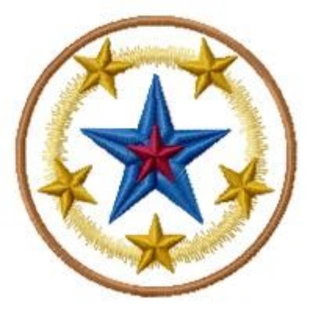 Picture of Stars & Circle Machine Embroidery Design