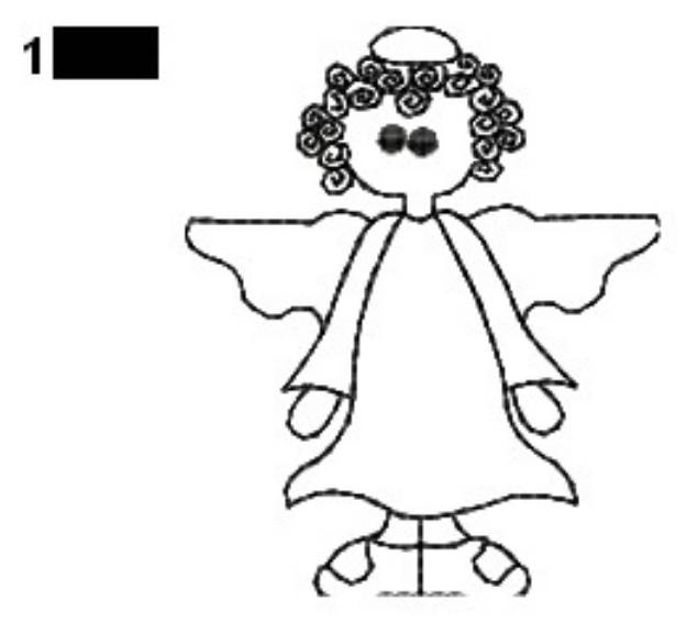 Picture of Halloween Angel Outline Machine Embroidery Design