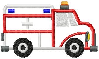 Build-A-Block Ambulance Machine Embroidery Design