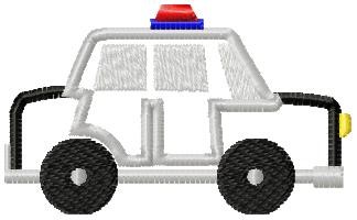 Build-A-Block Police Car Outline Machine Embroidery Design