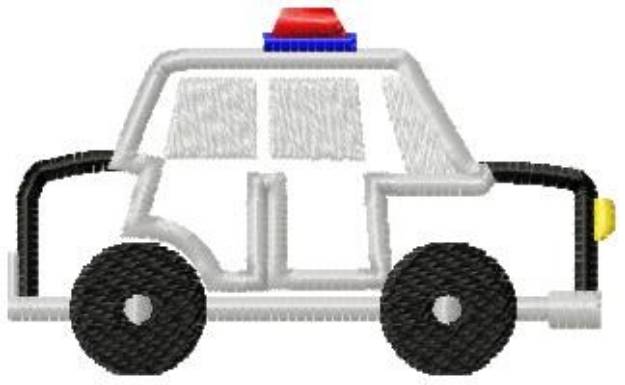 Picture of Build-A-Block Police Car Outline Machine Embroidery Design