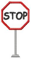 Build-A-Block Stop Sign Outline Machine Embroidery Design
