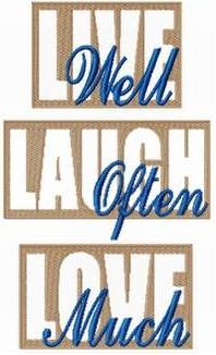 Live Well Love Much Machine Embroidery Design