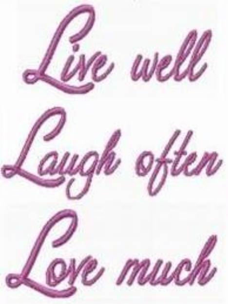 Picture of Live Well Laugh Love Machine Embroidery Design