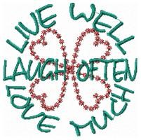 Laugh Often Love Much Machine Embroidery Design