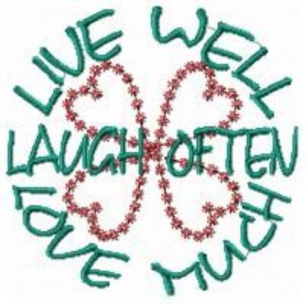 Picture of Laugh Often Love Much Machine Embroidery Design