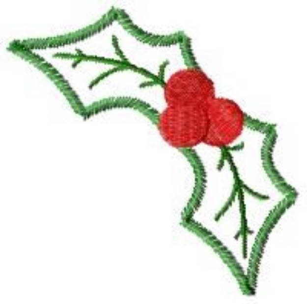 Picture of Christmas Holly Applique Machine Embroidery Design
