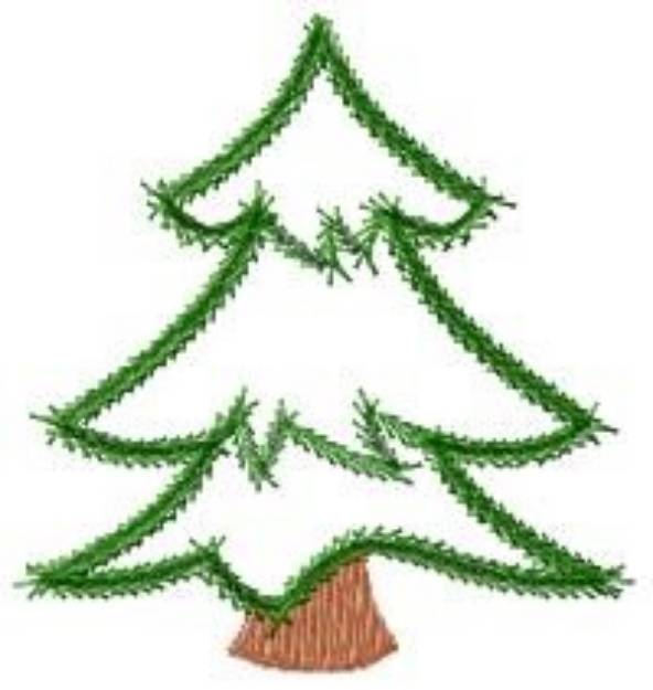 Picture of Christmas Tree Applique Machine Embroidery Design
