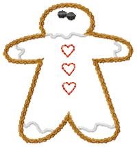 Gingerbread Man Applique Machine Embroidery Design