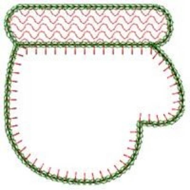 Picture of Christmas Mitten Applique Machine Embroidery Design