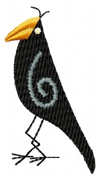 Simple Country Crow Machine Embroidery Design