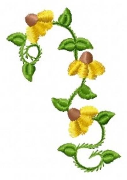 Picture of Black Eyed Susan Vine Machine Embroidery Design