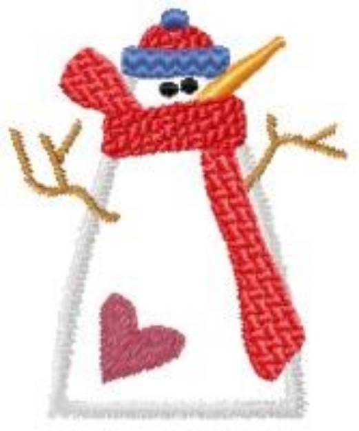 Picture of Cute Country Snowman Applique Machine Embroidery Design