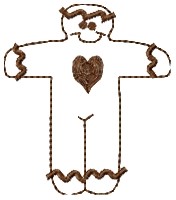 Loving Gingerbread Man Outline Machine Embroidery Design