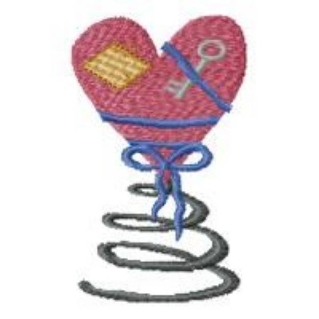Picture of Heart On A Spring Machine Embroidery Design