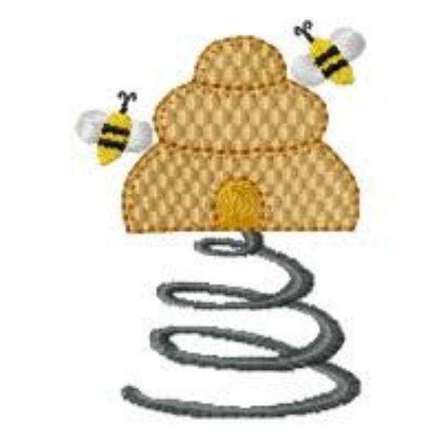 Picture of Beehive On A Spring Machine Embroidery Design