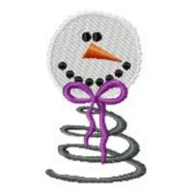 Picture of Snowman On A Spring Machine Embroidery Design