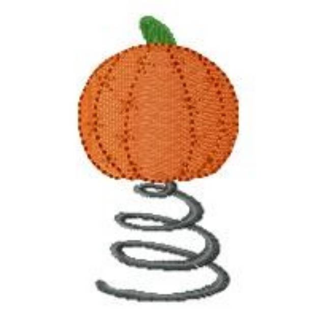 Picture of Pumpkin On A Spring Machine Embroidery Design