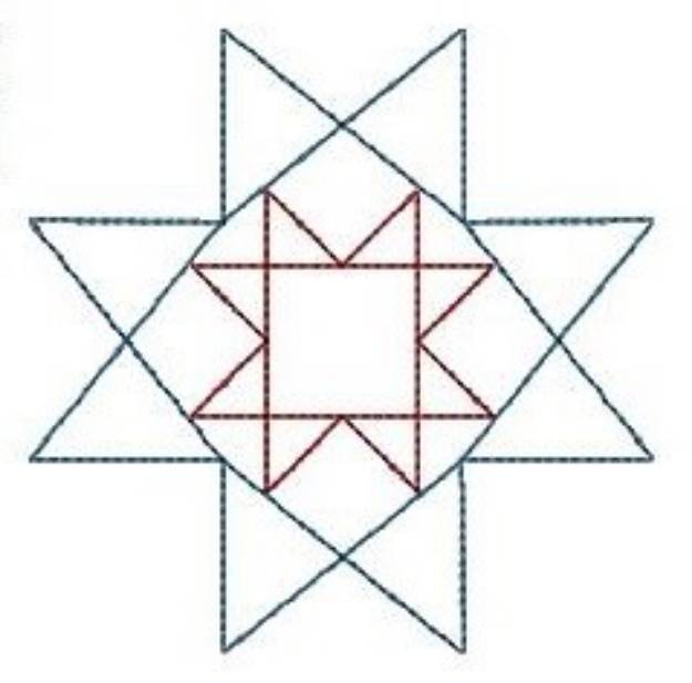 Picture of Quilt Block Star Stipple Machine Embroidery Design