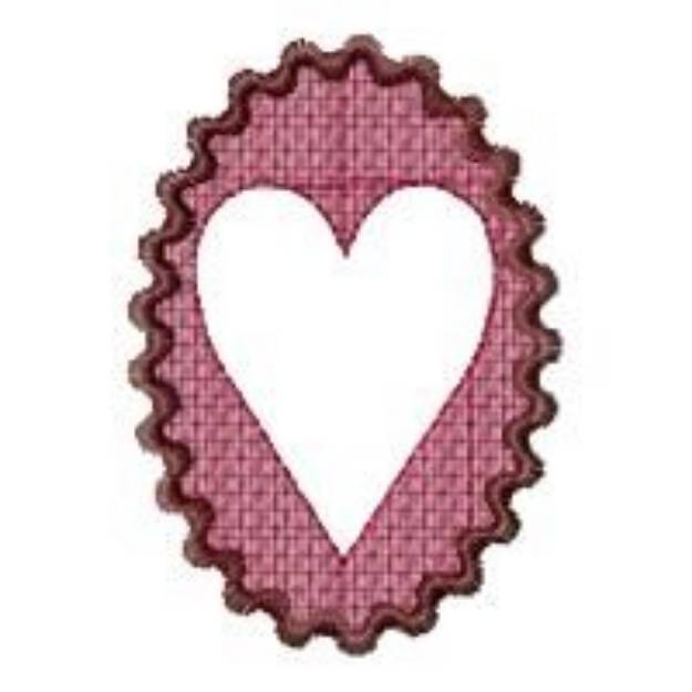 Picture of Heart Cameo Machine Embroidery Design