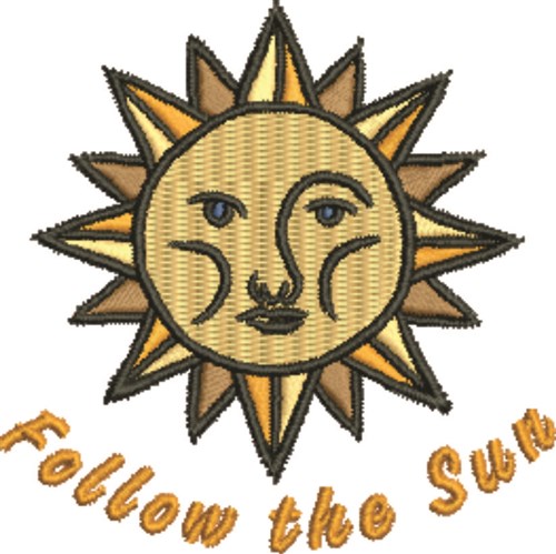 Follow The Sun Machine Embroidery Design