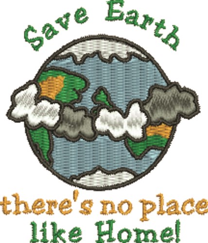 Save Earth Machine Embroidery Design