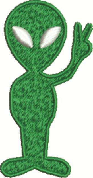 Picture of Peace Alien Machine Embroidery Design