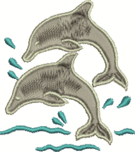 Dolphin Pair Machine Embroidery Design