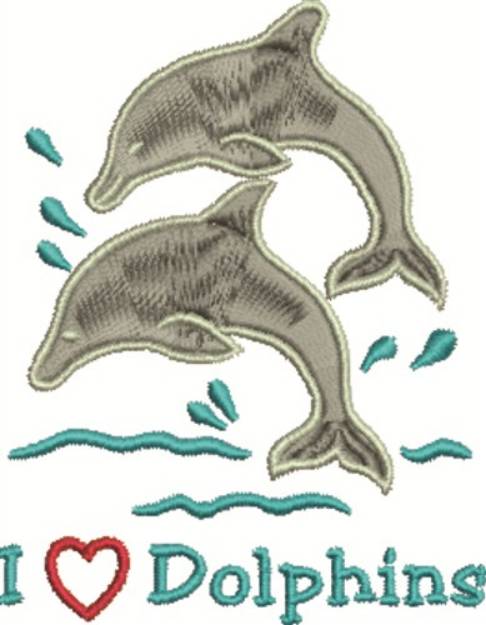 Picture of Love Dolphins Machine Embroidery Design