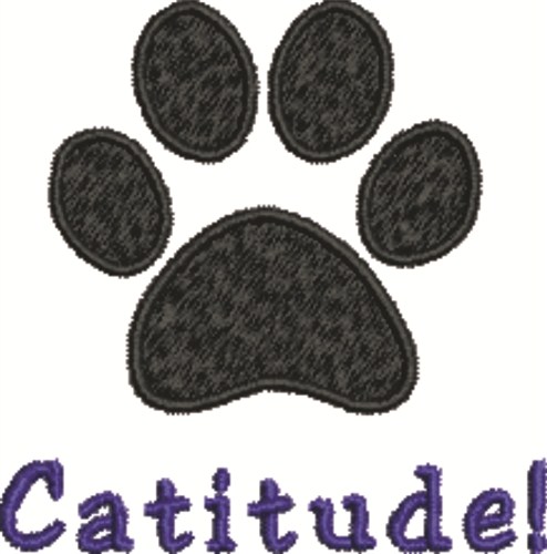 Catitude Machine Embroidery Design