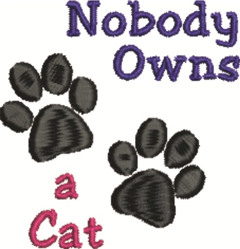 Own A Cat Machine Embroidery Design