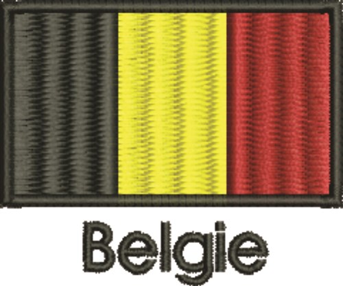 Belgie Flag Machine Embroidery Design